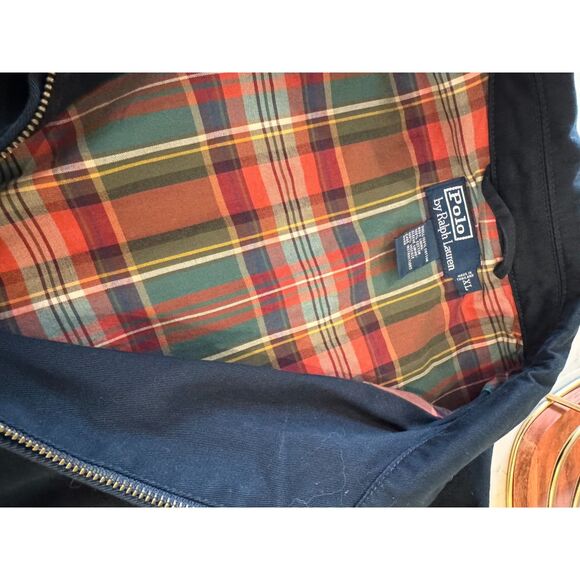 Vintage Polo Ralph Lauren Navy Zip Jacket Old Money Preppy Coastal XL Plain - Picture 8 of 9